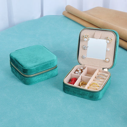 Portable mirror jewelry box